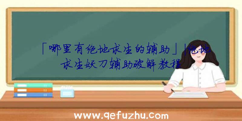 「哪里有绝地求生的辅助」|绝地求生妖刀辅助破解教程